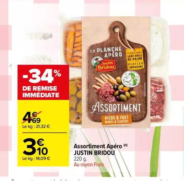 assortiment apéro justin bridou