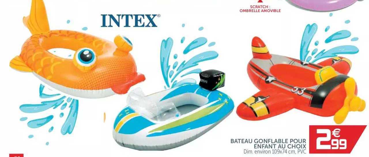 bateau gonflable pour enfant au choix intex
