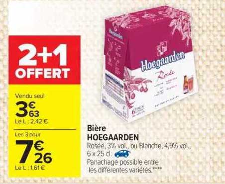 Bière Hoegaarden 2+1 Offert