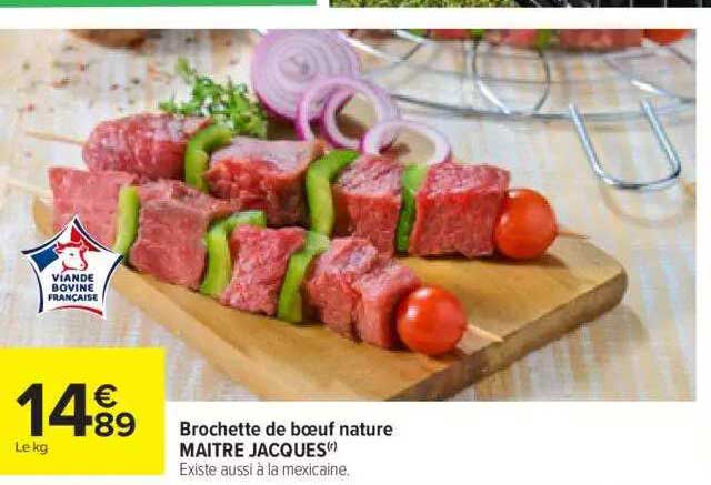 brochette de bœuf nature maître jacques