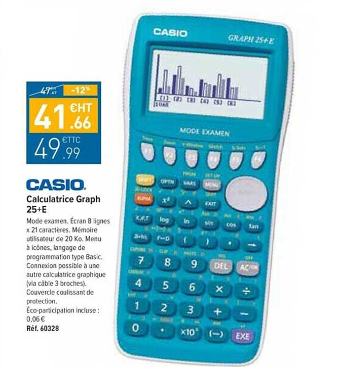 calculatrice graph 25+e casio