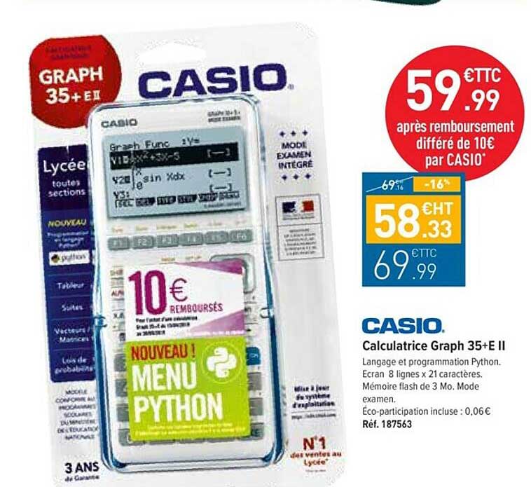 Calculatrice Graph 35+e II Casio