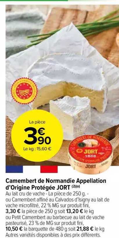 camembert de normandie appellation d'origine protégée jort