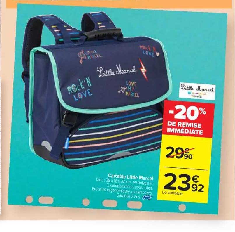 cartable little marcel -20% de remise immédiate