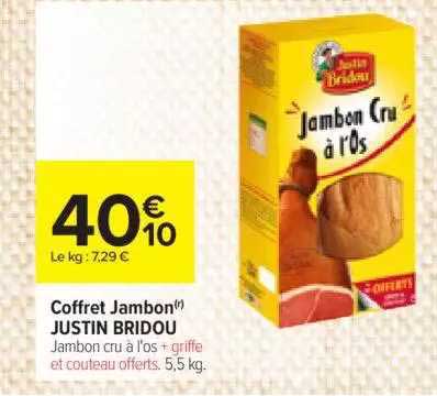 coffret jambon justin bridou