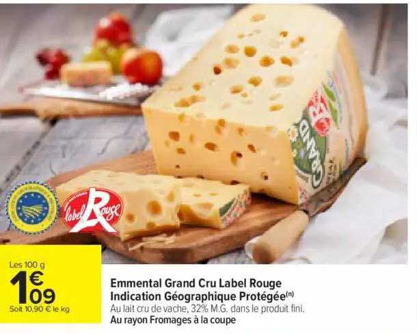emmental grand cru label rouge indication géographique protégée