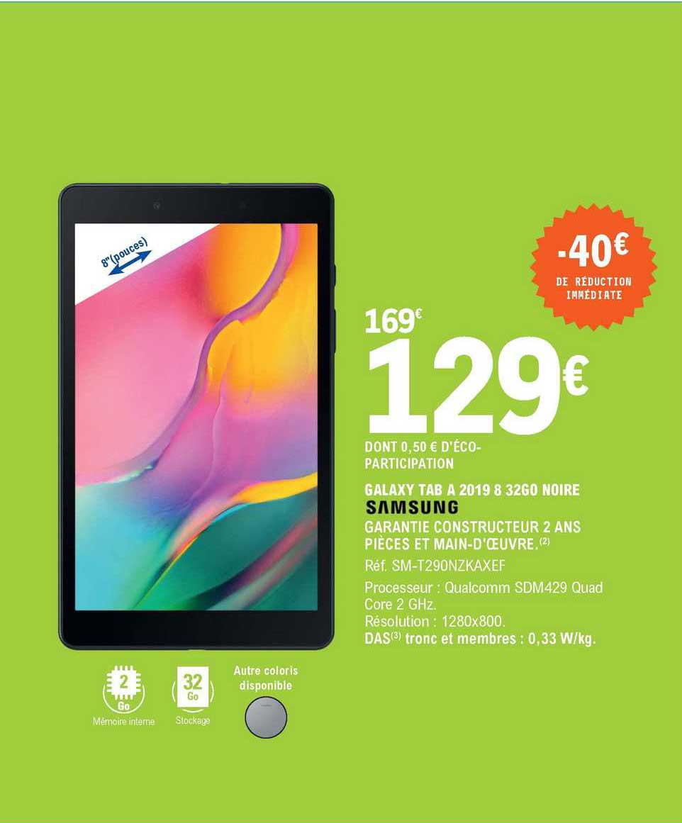 Galaxy Tab A 2019 8 32go Noire Samsung