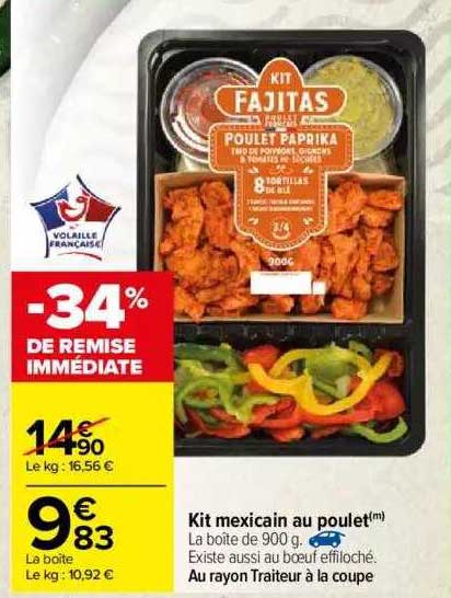 Kit Mexicain Au Poulet -34% De Remise Immédiate