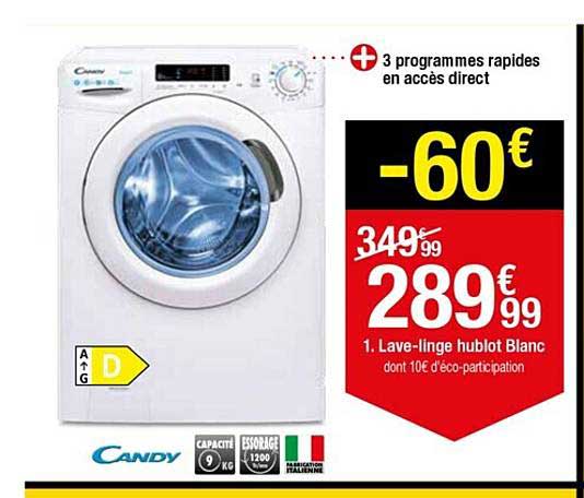 lave-linge hublot blanc candy