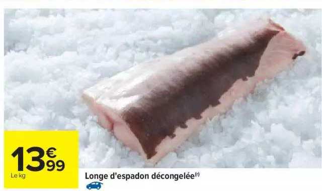 longe d'espadon décongelée