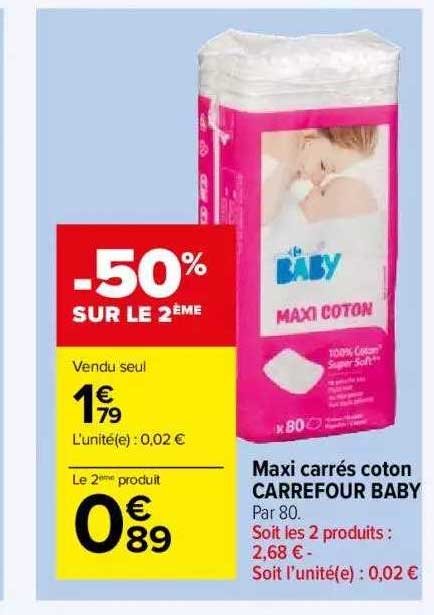 Maxi Carrés Coton Carrefour Baby