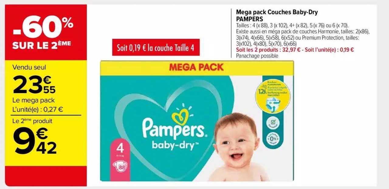 mega pack couches baby-dry pampers