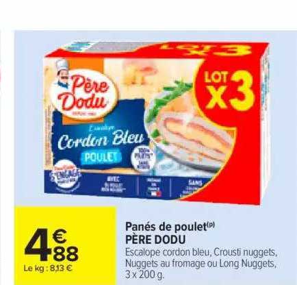panés de poulet père dodu