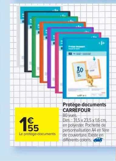 protège-documents carrefour