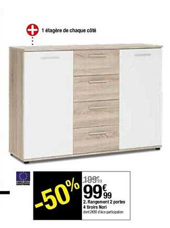 rangement 2 portes 4 tiroirs nori