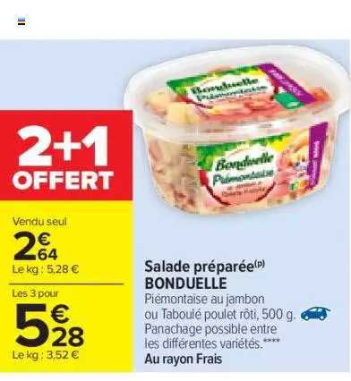 Salade Préparée Bonduelle 2+1 Offert