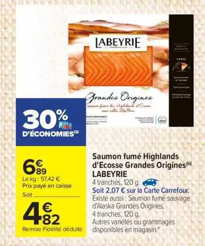 saumon fumé highlands d'ecosse grandes origines labeyrine