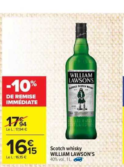 sctoch whisky william lawson's -10% de remise immédiate