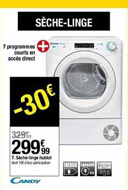 sèche-linge hublot candy