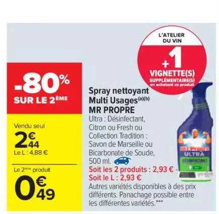spray nettoyant multi usages mr propre -80% sur le 2ème