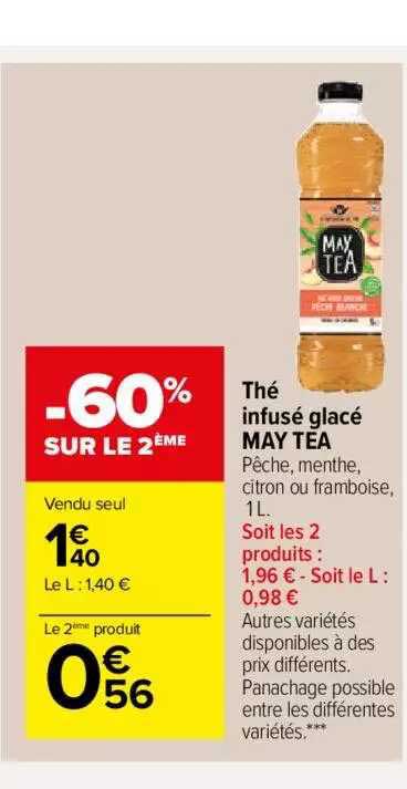 thé infusé glacé may tea