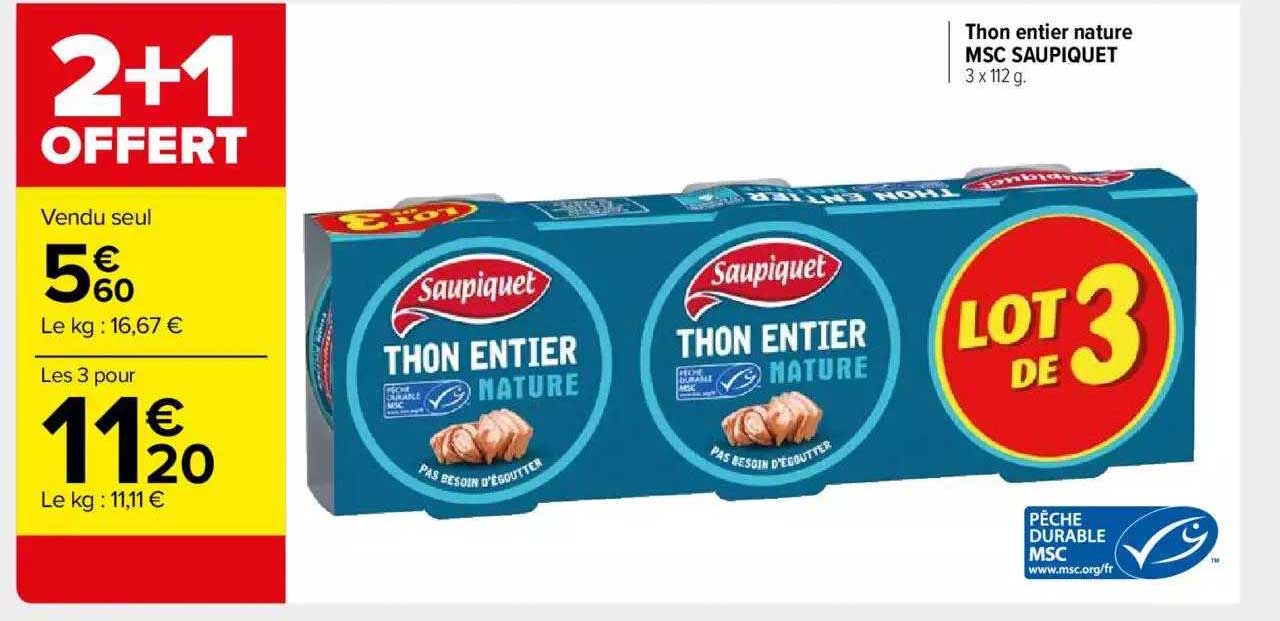 Thon Entier Nature Msc Saupiquet