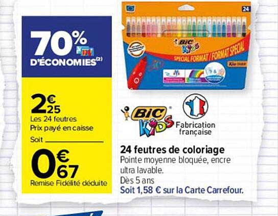 24 Feutres De Coloriage Bic Kids