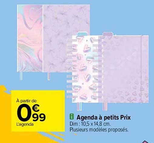 agenda à petits prix
