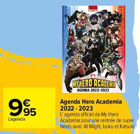 agenda hero academia 2022-2023