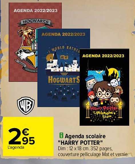 agenda scolaire "harry potter"