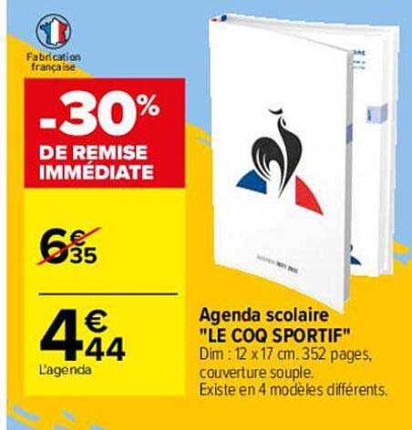 agenda scolaire "le coq sportif"
