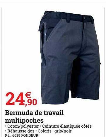 bermuda de travail multipoches