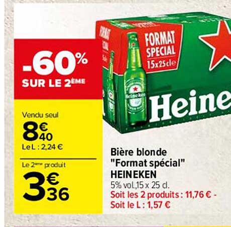 bière blonde "format spécial" heineken