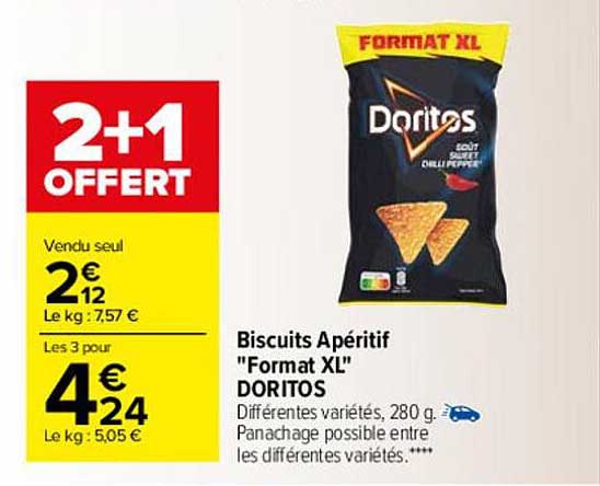biscuits apéritif "format XL" doritos