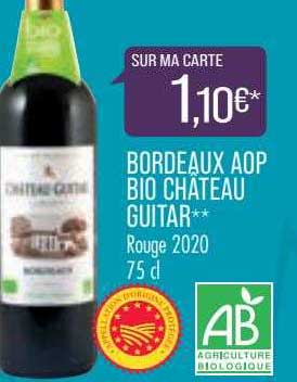 bordeaux aop bio château guitar