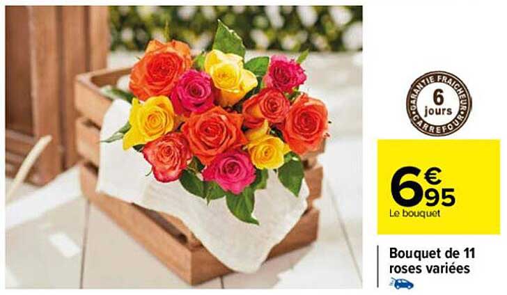 bouquet de 11 roses variées