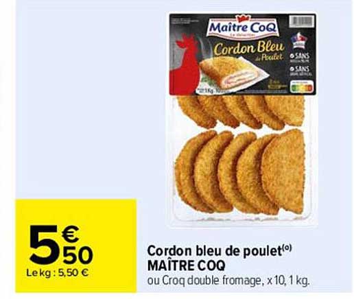 cordon bleu de poulet maître coq