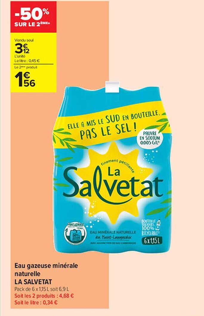 Eau Gazeuse Minérale Naturelle La Salvetat