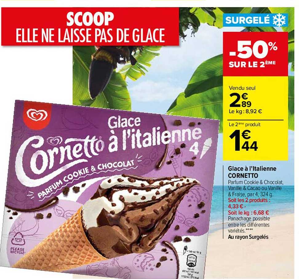 glace à l'italienne cornetto