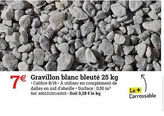 gravillon blanc bleuté 25 kg