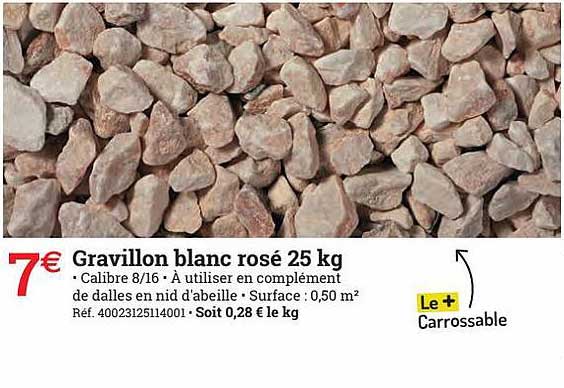 gravillon blanc rosé 25 kg