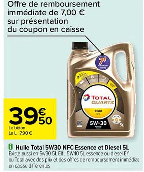 huile total 5w30 nfc essence et diesel