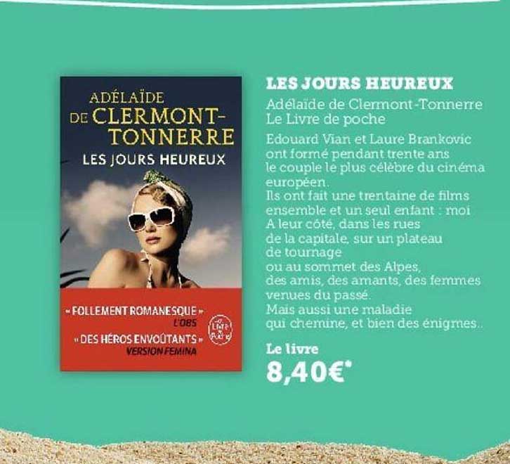 les jours heureux adélaide de clermont-tonnerre le livre de poche