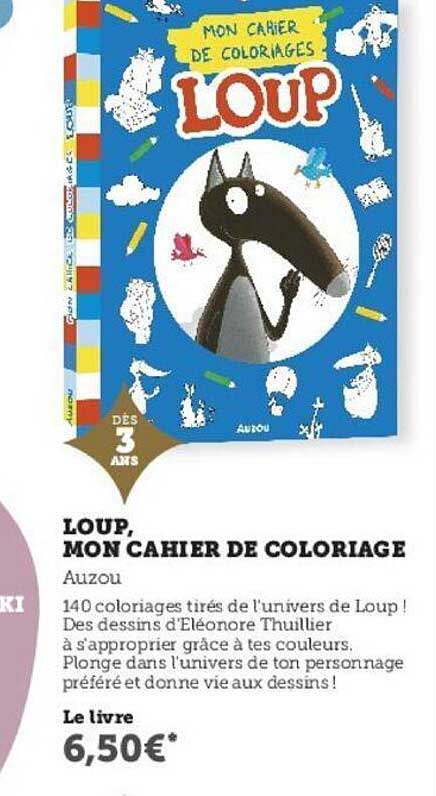 loup, mon cahier de coloriage auzou