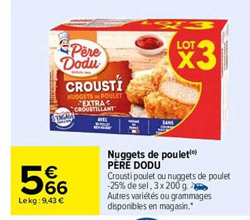 nuggets de poulet père dodu