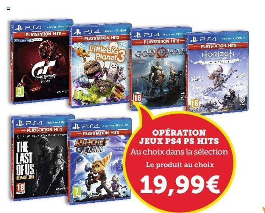 opération jeux ps4 ps hits
