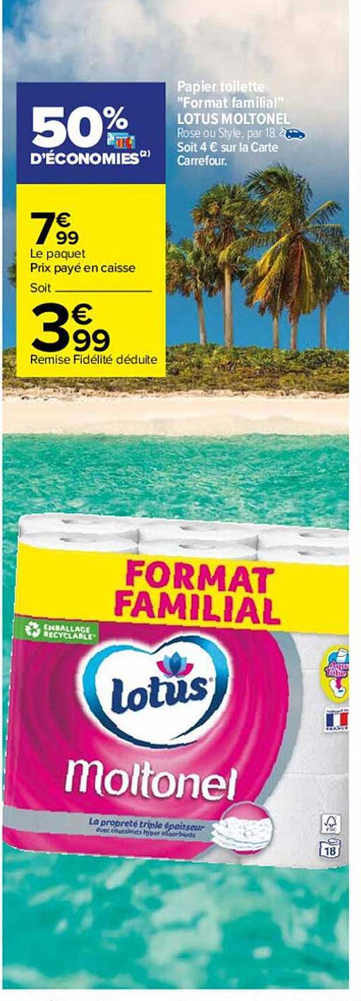 papier toilette "format familial" lotus moltonel