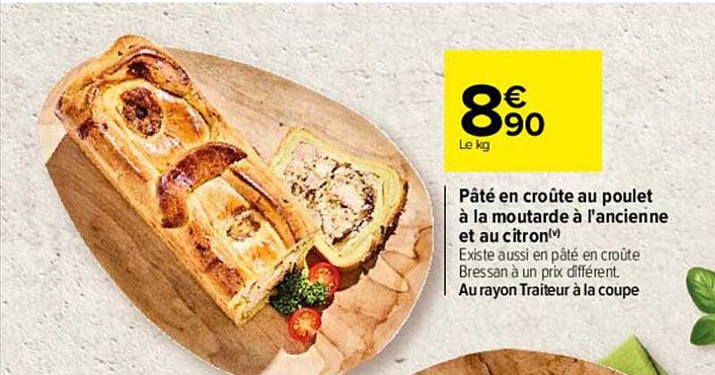 Pâté En Crôute Au Poulet à La Moutarde à L'ancienne Et Au Citron