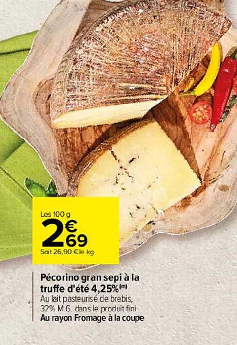 pécorino gran sepi à la truffe d'été 4.25%