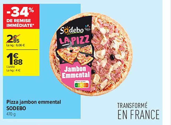 Pizza Jambon Emmental Sodebo